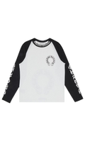 Chrome Hearts Horseshoe Neck Logo 3/4 Shirt 'Black/White'
