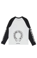 Chrome Hearts Horseshoe Neck Logo 3/4 Shirt 'Black/White'