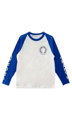 Chrome Hearts Long-Sleeve Horseshoe Baseball tee 'White/Blue'