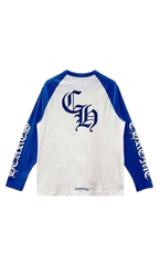 Chrome Hearts Long-Sleeve Horseshoe Baseball tee 'White/Blue'